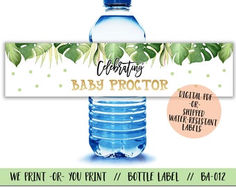 Safari Baby Shower Water Bottle, Jungle Birthday Water Bottle Label, Safari Water Bottle Label, Jungle Baby Shower Label, Safari Party Decor