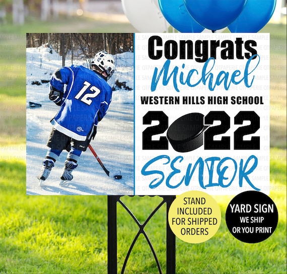 22 Senior Hockey Yard Sign High School Hockey Senior Male Etsy 日本