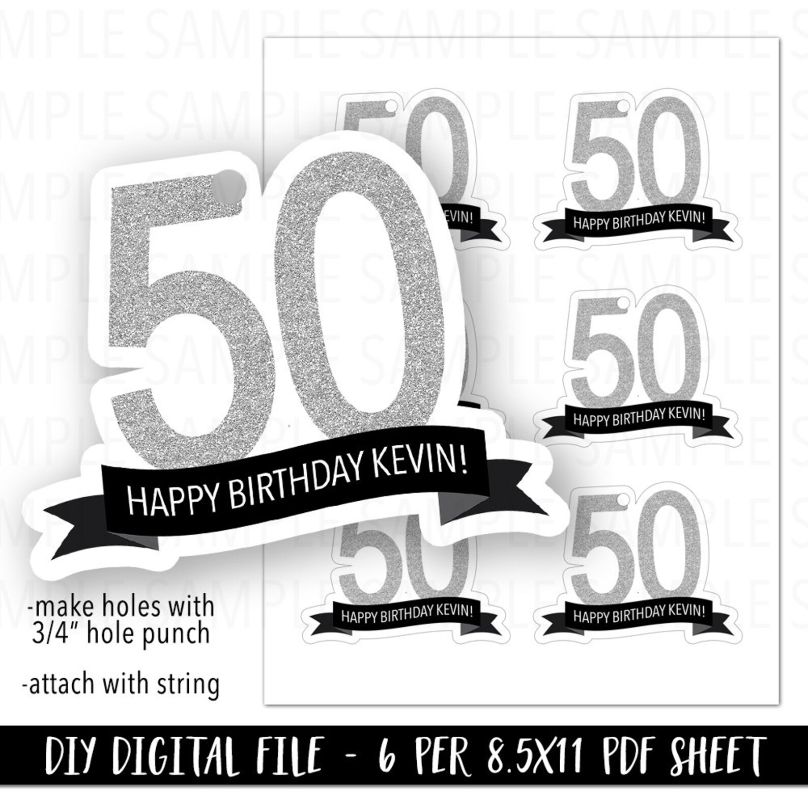 50th Birthday Thank You Tag 50 Birthday Tag 50th Birthday | Etsy