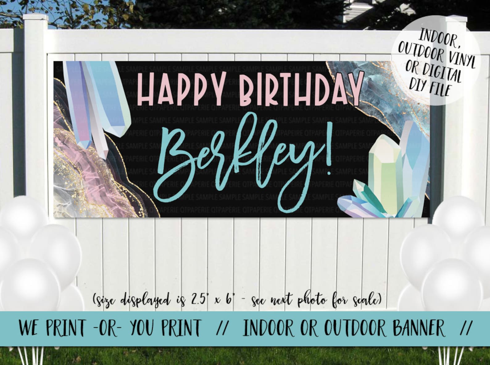 Geode Birthday Banner Geode Banner Geode Birthday | Etsy