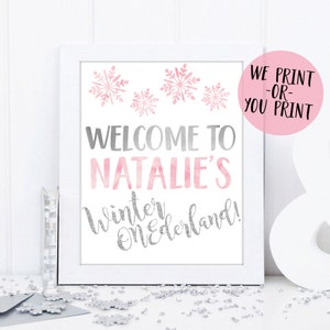 Winter Onederland Welcome Sign, Winter First Birthday Sign, Winter Onederland Party, Winter Onederland Sign, Pink Silver Onederland