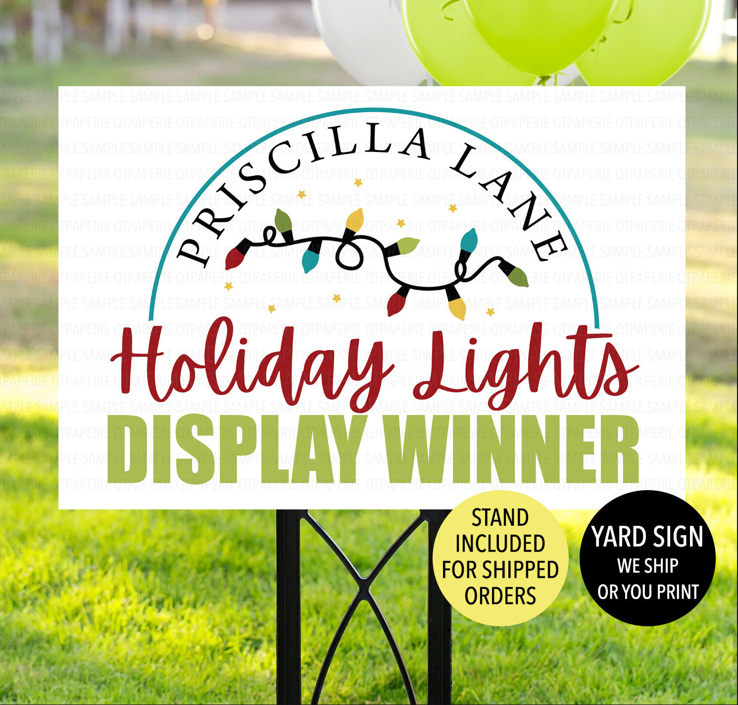Christmas Light Display Winner Yard Sign Neighborhood HOA Etsy
