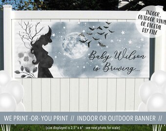 Witch Baby Shower Banner, Baby Brewing Banner, Baby Brewing Baby Shower Decoration, Spooky Baby Shower Backdrop, Halloween Baby Shower