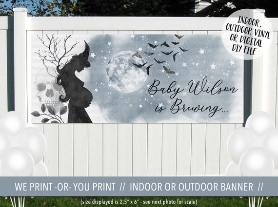 Witch Baby Shower Banner, Baby Brewing Banner, Baby Brewing Baby Shower Decoration, Spooky Baby Shower Backdrop, Halloween Baby Shower