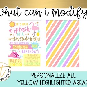 Water Slide Birthday Invitation, Water Slide Party Invitation, Water Slide Invitation, Water Splash Bash, Summer Birthday Invitation image 4