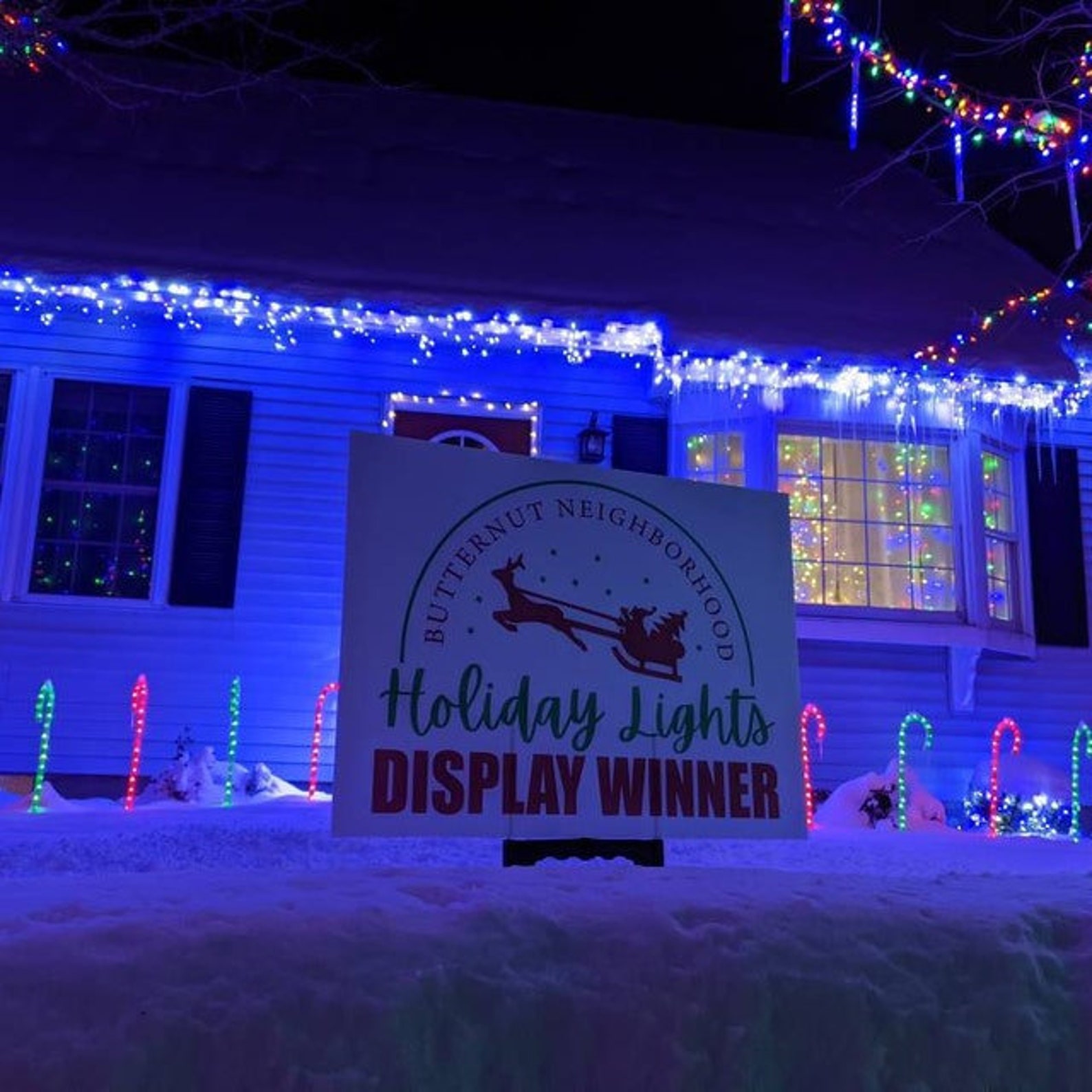 Christmas Light Display Winner Yard Sign Neighborhood HOA Etsy