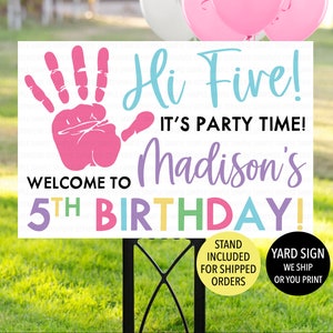 High Five Birthday Welcome Sign, High Five Party Sign, High Five Sign, Hi Five Welcome Sign, Hi 5 5th Birthday Decoration Yard Sign