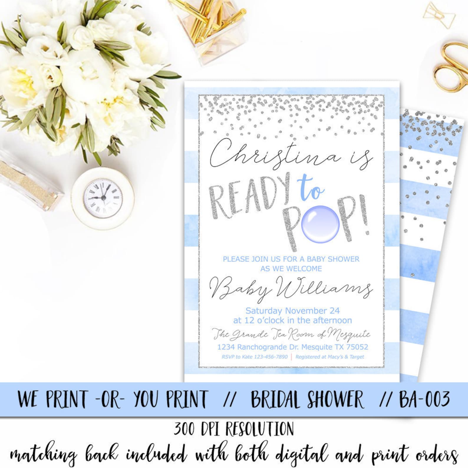 Ready to Pop Boy Baby Shower Invitation Boy Baby Shower - Etsy