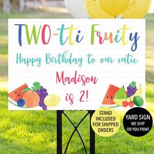 Twotti Fruity Birthday Sign, Two-tti Fruity Welcome Sign, Fruit Birthday Decoration, Tutti Fruity Birthday, Fruit Birthday Supplies