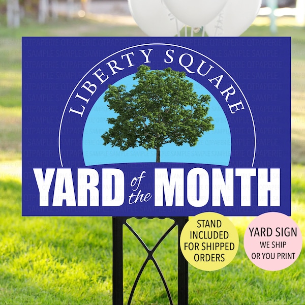 Yard of the Month Sign, Neighborhood Yard Sign, Printed Yard Sign, Community Yard Sign, Lawn of The Month Plastic Sign