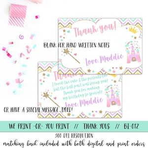 Carte de remerciement princesse, anniversaire princesse Merci, Princesse Party Merci, Princesse Merci, Princesse Anniversaire, Merci Anniversaire