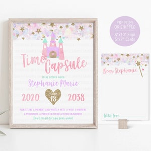 Princess Time Capsule, Princess Printable, 1st Birthday Time Capsule, Magical Time Capsule, Watercolor Princess First Birthday Decoration
