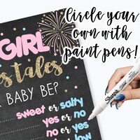 Firework Gender Reveal Printable, Firework Old Wives Tales, New Years Reveal, July Gender, Firework Vote Sticker, Firework Welcome Sign