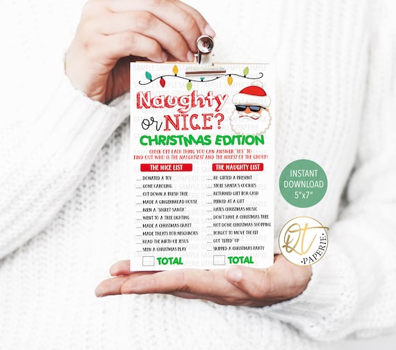 Adult Christmas Party Game Naughty or Nice Game Christmas | Etsy