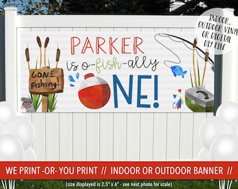 Ofishally One Banner, Fishing Birthday Banner, O Fish Ally Birthday Backdrop, Fish Birthday Sign, Fishing Party 1st Birthday Decoration