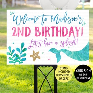 Mermaid Birthday Sign, Mermaid Yard Sign, Mermaid Birthday Yard Sign, Mermaid Party Sign, Mermaid Welcome Sign, Under the Sea Welcome Sign