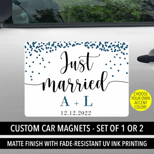 Just Married Car Sign, Newlywed Car Magnet, Wedding Car Decoration, Wedding Getaway Car Sign, Just Married Car Idea, Newlywed Gift, Wedding