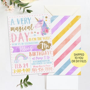 Unicorn Invitation, Rainbow Invitation, Magical Birthday Invitation, Unicorn Birthday Invitation, Rainbow Birthday Invitation, Unicorn Party