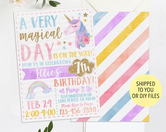 Unicorn Invitation, Rainbow Invitation, Magical Birthday Invitation, Unicorn Birthday Invitation, Rainbow Birthday Invitation, Unicorn Party