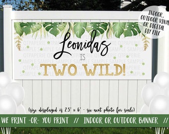 Two Wild Banner, Safari Birthday Banner, Two Wild Birthday, Safari 2nd Birthday, Jungle Party Banner, Two Wild Backdrop, Jungle Birthday
