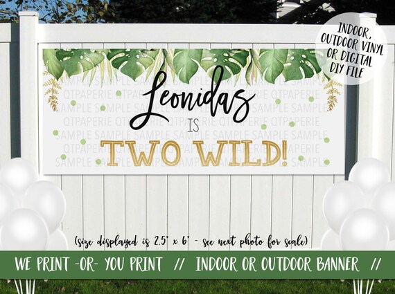 Two Wild Banner, Safari Birthday Banner, Two Wild Birthday, Safari 2nd Birthday, Jungle Party Banner, Two Wild Backdrop, Jungle Birthday