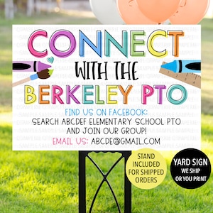 School PTO Information Sign, School Lawn Sign, Outside School Yard Sign ...