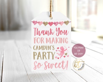 Valentine Birthday Thank You Tag, Valentine Favor Tag, Sweetheart Party Favor Tag, Valentine Birthday Favor Tag, , Heart Birthday