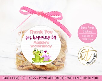 Thank You for Hopping By Party Favor Sticker, Frog Birthday Sticker, Frog Party Favor Bag Sticker, Hopping By Sticker Download
