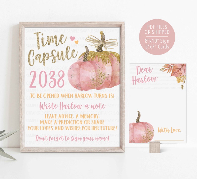 Girl Pumpkin Time Capsule, Fall Time Capsule, Fall First Birthday Time ...