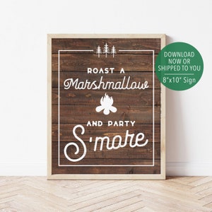Camping Smores Sign, Party Smore Sign, Camp Party Sign, Camping Party Decor, Camp Birthday Decoration, Camp Smores Bar Sign, Smores Station