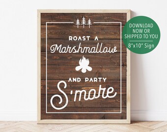Camping Smores Sign, Party Smore Sign, Camp Party Sign, Camping Party Decor, Camp Birthday Decoration, Camp Smores Bar Sign, Smores Station
