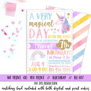 PRINTABLE Unicorn Invitation, Unicorn Party Invitation, Magical ...