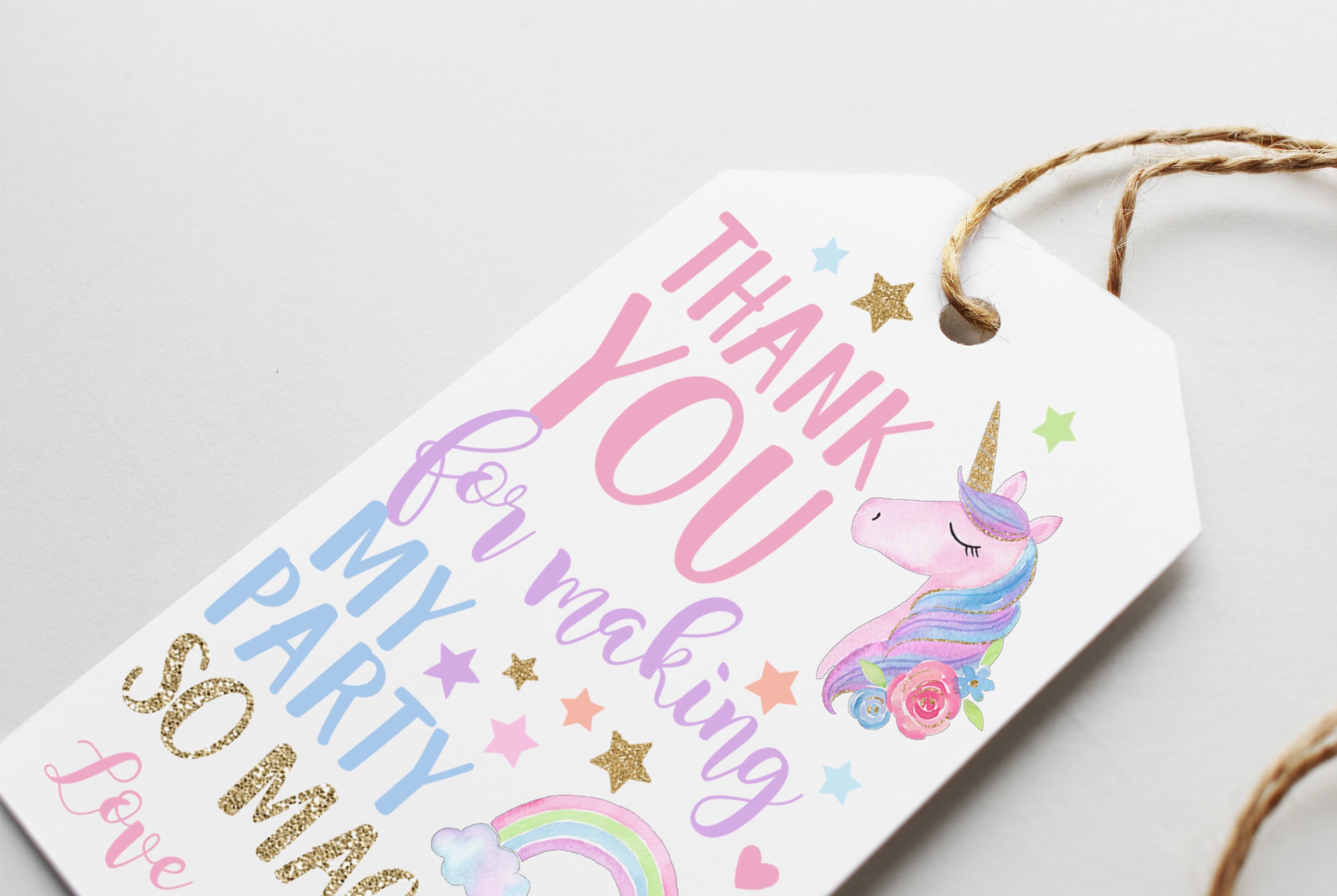 Unicorn Favor Tag Unicorn Birthday Favor Tag Unicorn Party Etsy