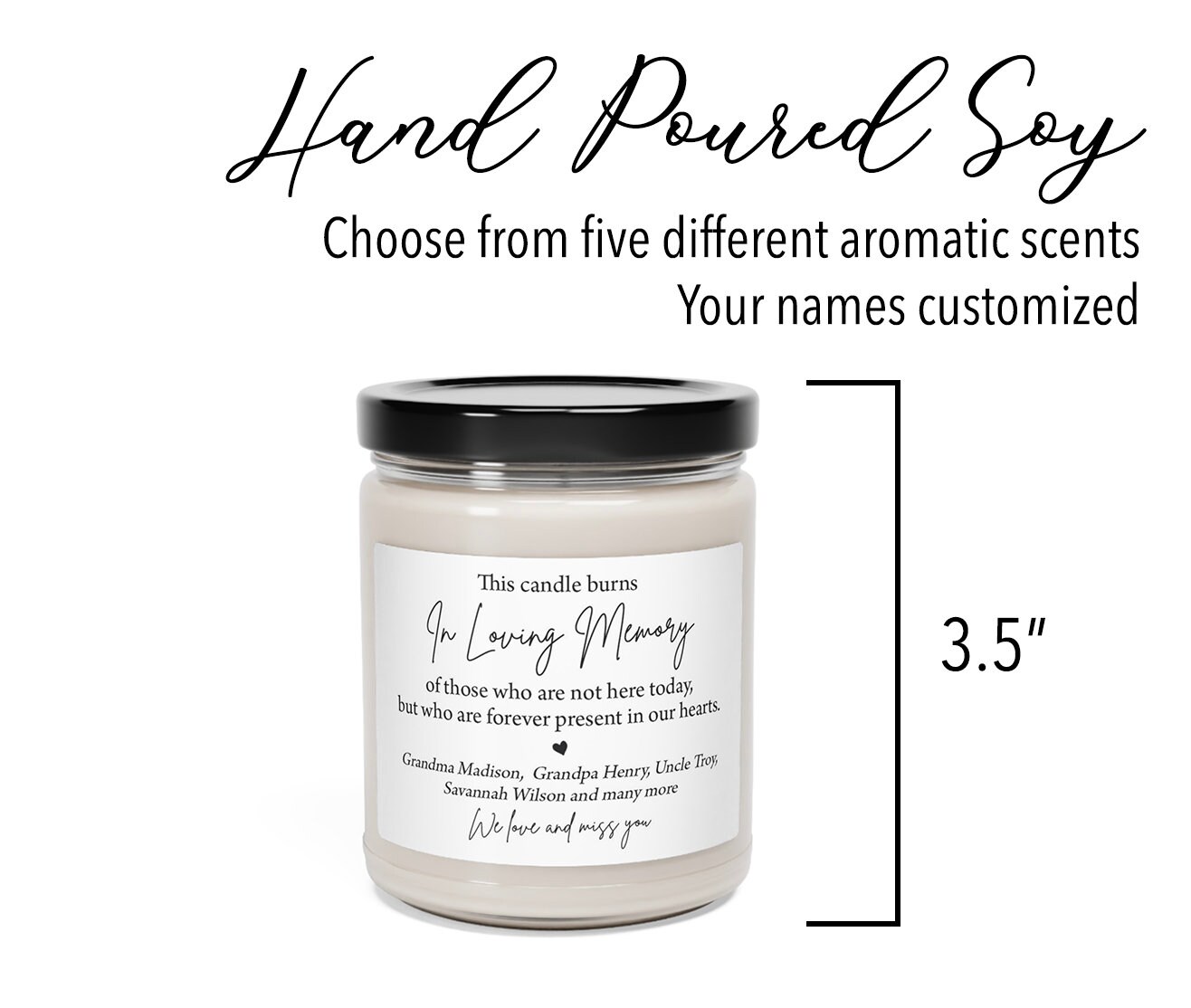 Wedding Day in Loving Memory Candle, Personalized in Memory