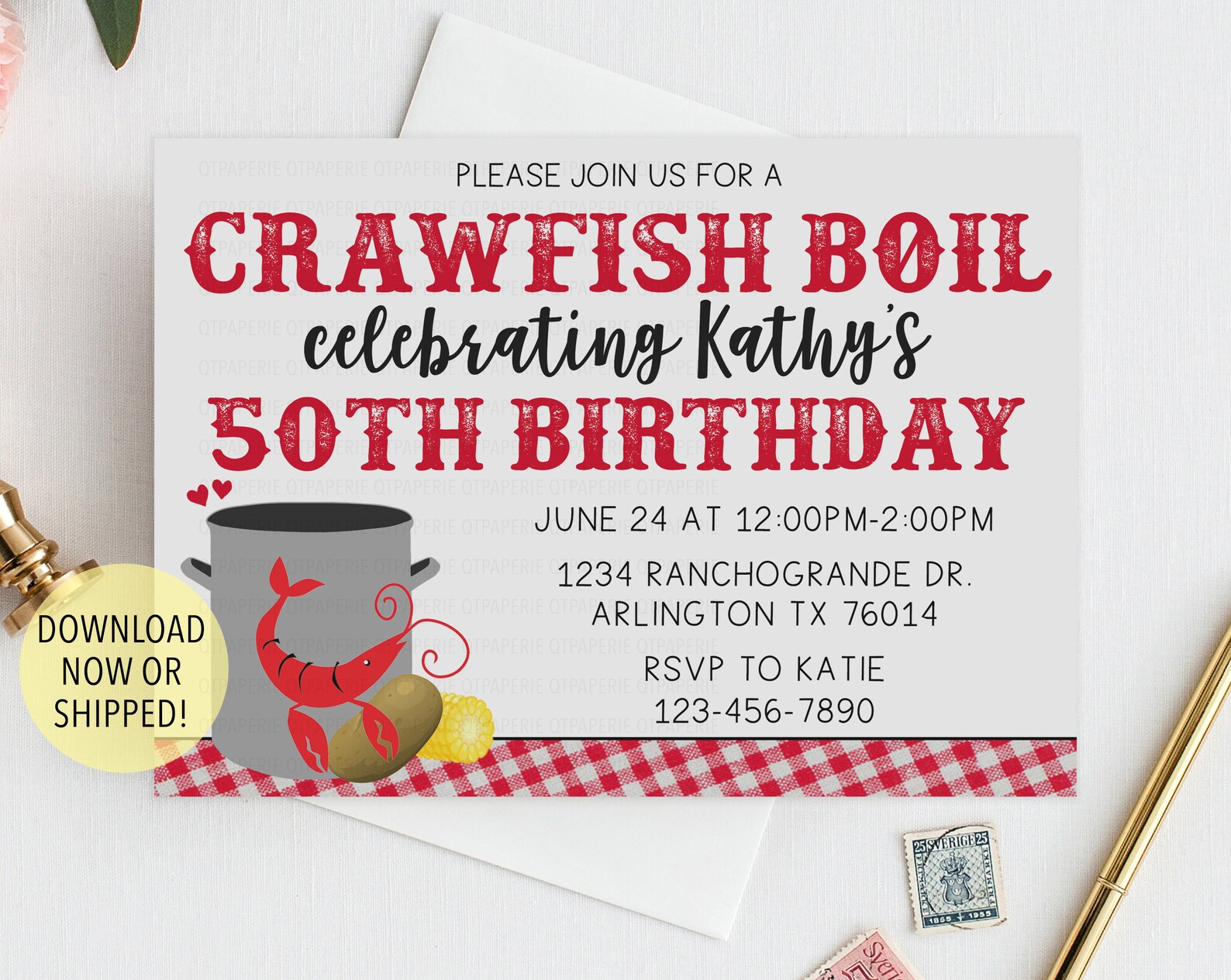 Crawfish Boil Birthday Invitation Crawfish Boil Invitation - Etsy
