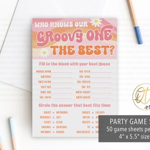 Groovy One Birthday Game, Daisy Retro Party Game, Who Knows the Birthday Girl Best Game, 70s Hippie Birthday Game, Printed Birthday Game