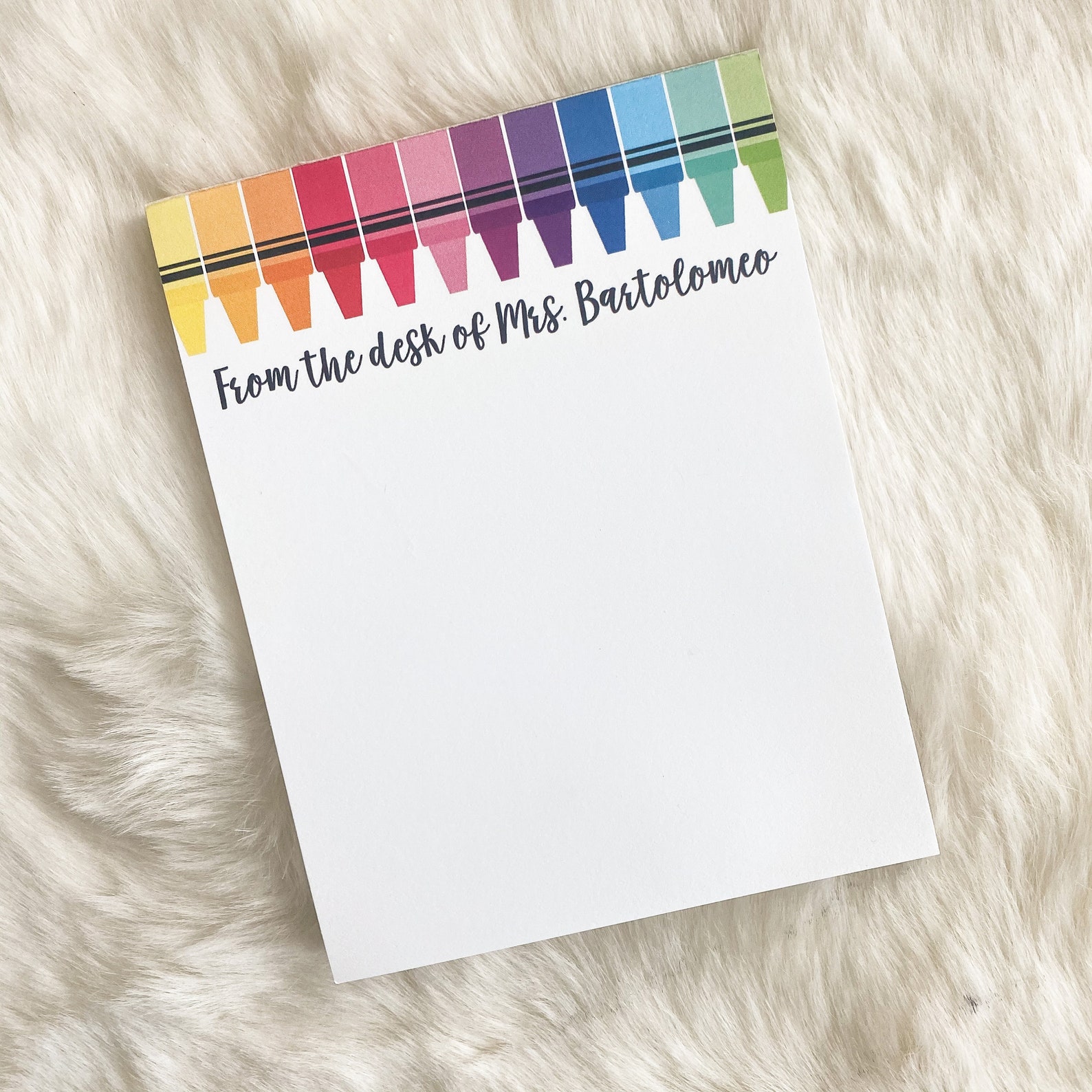 Personalized Teacher Notepad Teacher Memo Pad Crayon - Etsy