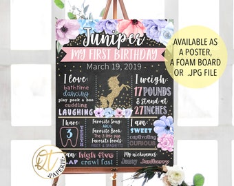 Unicorn Birthday Sign, Unicorn Birthday Chalkboard, Magical Birthday Chalkboard, Pastel Unicorn Birthday Sign, Pastel Flower Unicorn Sign