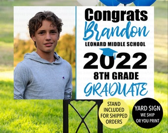 Middle School Graduation Yard Sign, 8th Grade Graduate Sign, Funny 8th Grader Sign, 8th Grade Graduation Sign, Middle School Graduate Gift