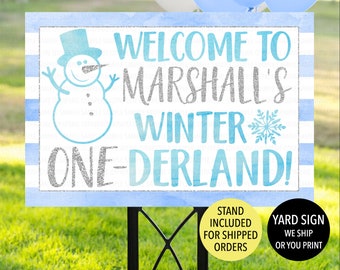 Boy Winter Onederland Birthday Sign, Winter Onederland Yard Sign, Winter Onederland Sign, Winter 1st Birthday Sign, Onederland Welcome Sign