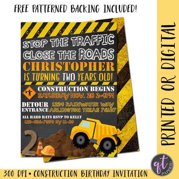 Dump Truck Invitation, Construction Birthday Invitation, Construction Invite, Construction Party, Dump Truck Birthday, Dump truck Party