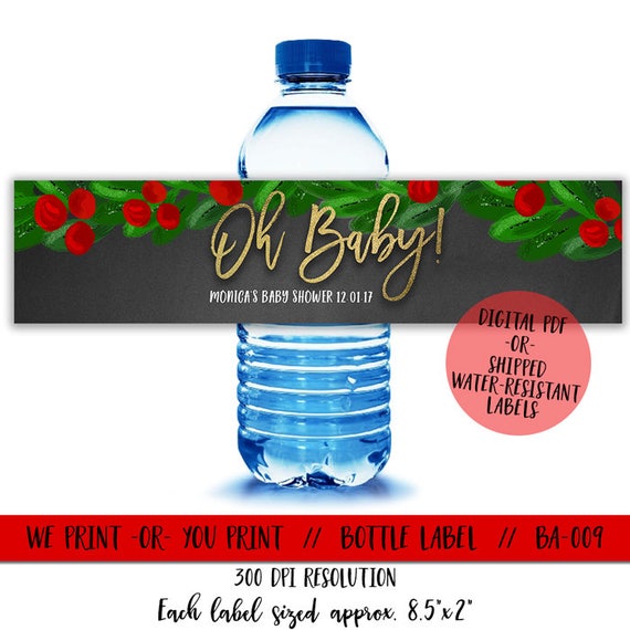 Christmas labels for water bottles