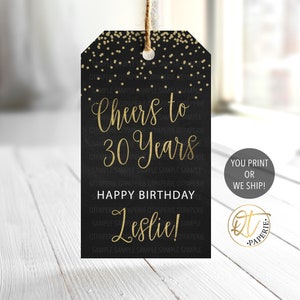 Étiquette de cadeau de 30 ans, À votre santé, étiquette de cadeau de 30e anniversaire, Merci d'anniversaire, 30 étiquette de cadeau de fête d'anniversaire, étiquette de remerciement