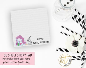 Science Teacher Sticky Note, Science Sticky Note, Teacher Notepad, Teacher Gifts Personalized, Desk Accessories, Science Gift Sticky Pad