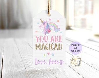 Unicorn You are Magical Tag, Unicorn Birthday Tag, Unicorn Party Favor Tag, Magical Birthday Favor, Unicorn Thank You Tag,  Birthday Decor