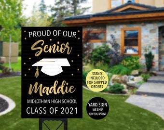 2026 High School Grad Yard Sign, 2026 High School Graduate Gift, High School Senior Yard Sign, Gold Graduation Sign, High School Senior Idea