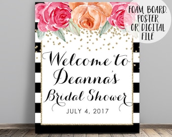 Bridal Shower Sign, Bridal Shower Welcome Sign, Bridal Shower Poster, Floral Bridal Shower Sign, Floral Welcome Sign, Baby Shower Welcome