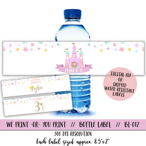 Princess Water Bottle Labels, Princess Birthday Water Bottle Labels, Princess Party Water Bottle Labels, Magical Birthday Water Bottle Label