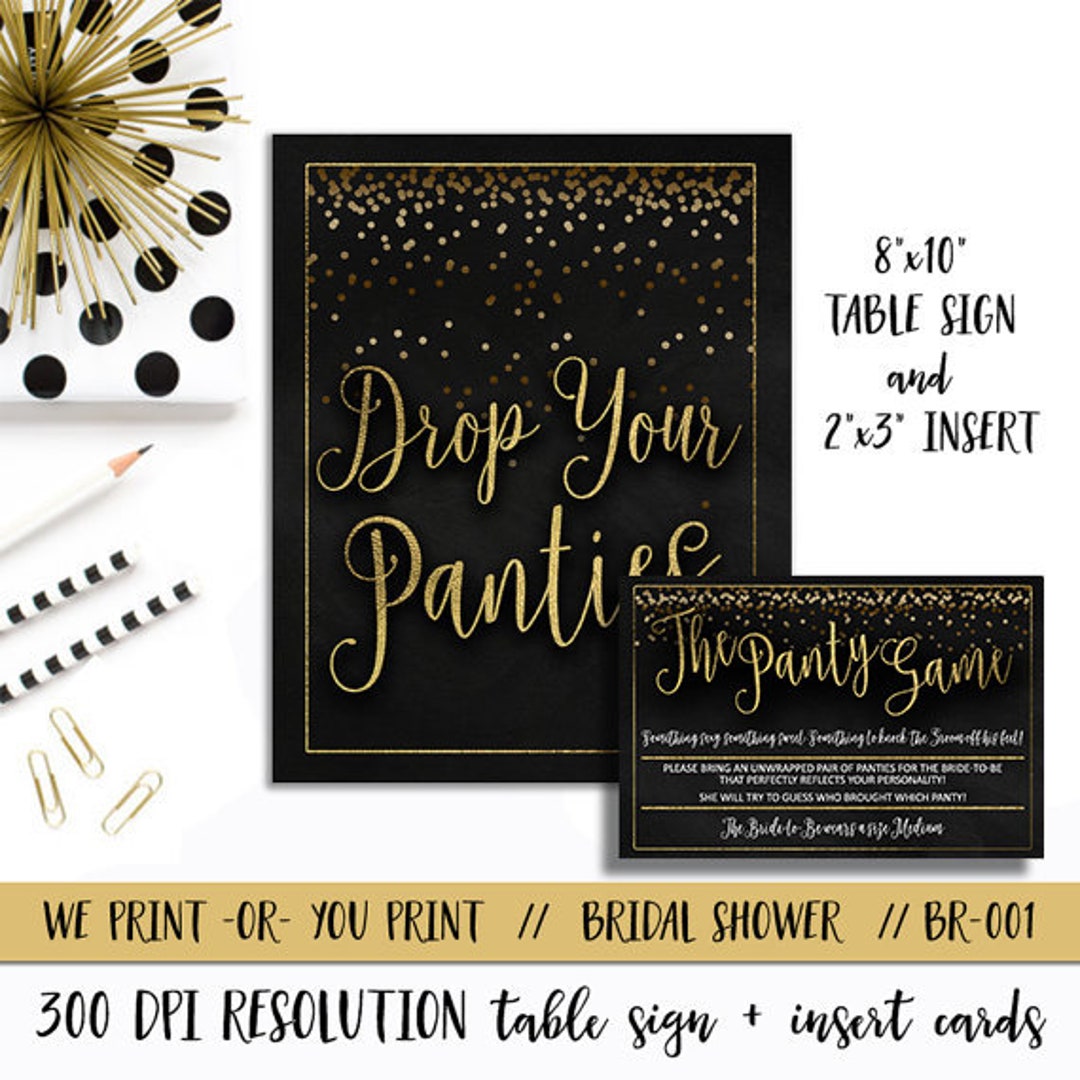 The Panty Game Printable Bridal Shower Panty Game Drop Your Etsy