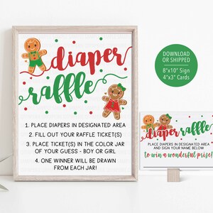 Qu’est-ce que la cuisson du signe de tombola de couches, décoration de révélation de genre de Noël, jeu de tombola de couches en pain d’épice, Whats Baking Gender Reveal Game